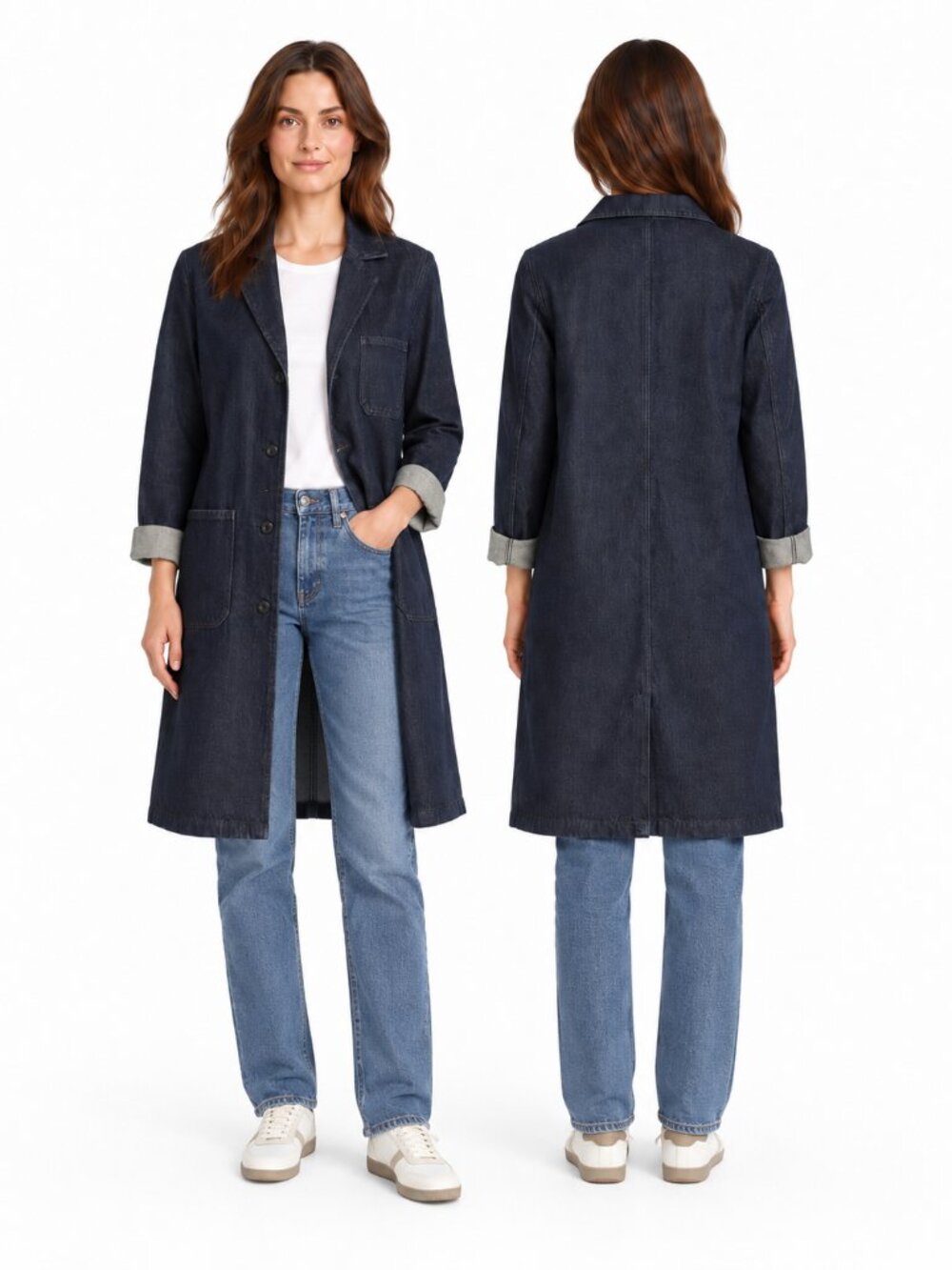 Women's Muji Jean Long Coat/Jacket Size Medium Like New